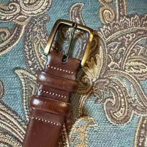 Genuine Italian Brown Leather Men's Belt Size 40